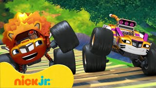 Blaze en de Monsterwielen  Blaze werkt samen met monstertruck Stripes 🐯  Nick Jr Nederlands [upl. by Cathe]