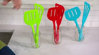 KOCHBLUME Silicone XL Spatula and Angled Turner Set on QVC [upl. by Franklyn]