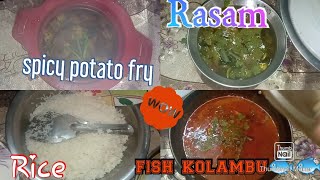 Sunday non veg cooking vlog fish kolambu  🐟 Fry Rasam Aarthi Agalya lifestyle [upl. by Donelu59]