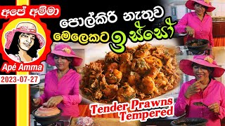 ✔ පොල්කිරි නැතුව මෙළකට ඉස්සෝ Prawn tempered by Apé Amma Isso temparaduwa [upl. by Assirialc]