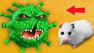 🐹Hamster vs Virus 🦠 DIY Maze with Traps [upl. by Rahal]