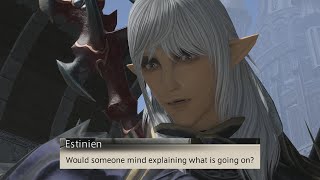 Estinien meets Alisaie and Graha Tia for the first time  Final Fantasy XIV Shadowbringers [upl. by Elurd914]