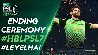 Ending Ceremony  Multan Sultans vs Lahore Qalandars  Match 34 Final  HBL PSL 7  ML2T [upl. by Attenreb539]