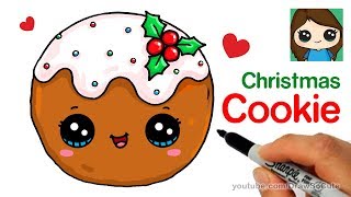 How to Draw a Cookie for Christmas Easy and Cute [upl. by Solitta202]