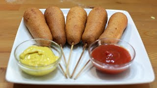 How to Make Corn Dogs  Easy Homemade Corn Dog Recipe [upl. by Caresse]