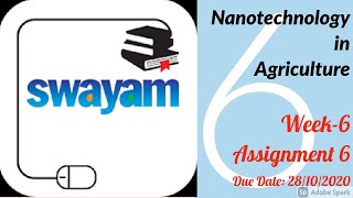 SWAYAM Nanotechnology In Agriculture WEEK 6 ASSIGNMENT 6 [upl. by Latt371]