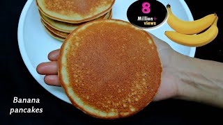 Banana Pancakes Recipe  Fluffy Banana Egg Pancakes [upl. by Accebber]