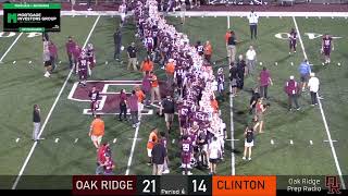 Oak Ridge Football vs Clinton  9222 [upl. by Farron]