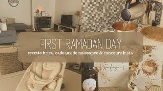 ❥ PREMIER JOUR DU MOIS DE RAMADAN ╳ RECETTE HRIRA CADEAUX DE NAISSANCE amp CONCOURS INSTA  VLOG [upl. by Fatima584]