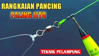 Cara membuat rangkaian pancing 2 kail  Teknik pelampung [upl. by Namaj]