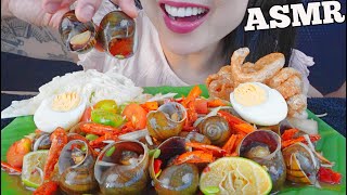 ASMR ตำหอย PAPAYA SALAD WITH ESCARGOT SNAILS EATING SOUNDS NO TALKING  SASASMR [upl. by Ofilia774]