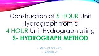 constructionof 5 HR UH from 4 HR UH using S curve method [upl. by Aicetal]