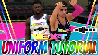 TUTORIAL HOW TO MAKE YOUR OWN NEXT UNIFORMS TO USE IN NBA 2K20 MYTEAM AND OTHER GAME MODES [upl. by Lebazej]