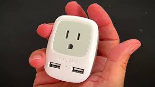 European Travel Plug Adapter TESSAN Power Plug 2 USB Ports Type C Outlet Adaptor Charger for US [upl. by Norse]