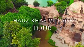 Aerial Tour of Hauz Khas Village New Delhi Including Green lake [upl. by Allerie]