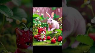 They eat magical strawberry short cat aicatstoriescute [upl. by Pirbhai]