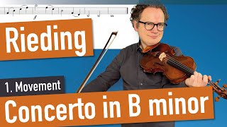 Rieding Concerto Op 35 in Bminor 1 Movement Violin Sheet Music Piano Accompaniment var Tempi [upl. by Anilatac]