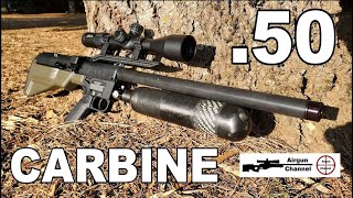 Umarex HAMMER CARBINE Full Review 34 inch 50 caliber PCP Hunting Rifle w 550gr Airgun Slugs [upl. by Reade]