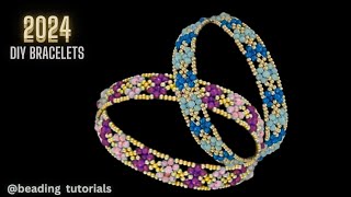 elegant beaded bracelet tutorial beaded bracelet beading patterns [upl. by Vinni]