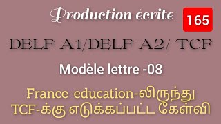 Lettre8  Production écrite  DELF A1A2 TCF  modèle lettre [upl. by Latterll]