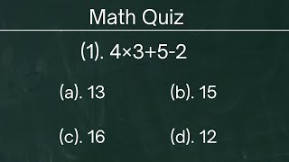 Can You Pass 5th Grade Math BODMAS Test  Math Quiz [upl. by Okiron656]