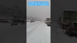 Ontario SNOW storm 2024 DRIVER says they have been stuck on Hwy 11 southbound south of Gravenhurst [upl. by Varian]