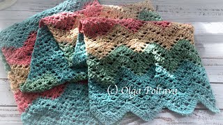 How to Crochet Lacy Ripple Scarf Cairo Cotton Willow Yarns Crochet Video Tutorial [upl. by Dustie979]