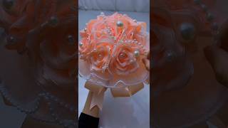 DIY ribbon flowers wedding bouquethandmade handmadegifts flowers gift ribbon rose wedding [upl. by Ahsitil]