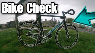 Bianchi Super Pista Fixed Gear Bike and Bag Check [upl. by Euqinwahs464]