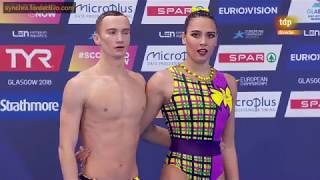 M GurbanberdievaAleksandr Maltsev RUS Duet Mixed Free Final Glasgow European Championships 2018 [upl. by Nan]