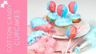 How To Make Cotton Candy Cupcakes  Lindsay Ann Bakes [upl. by Suivart472]