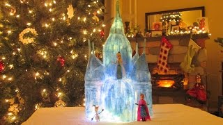 DIY Papiermâché Frozeninspired Ice Castle Tutorial it lights up [upl. by Aiouqahs557]