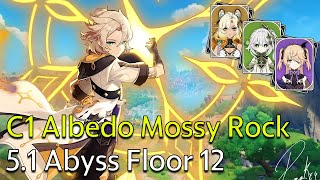 C1 Albedo Mossy Rock  Genshin Impact 51 Spiral Abyss Full Clear [upl. by Amehsyt]