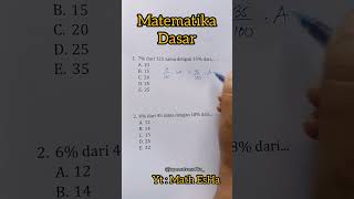 SOAL MATEMATIKA DASAR PSIKOTES MASUK KERJA MENGHITUNG PERSENTASE [upl. by Olli]