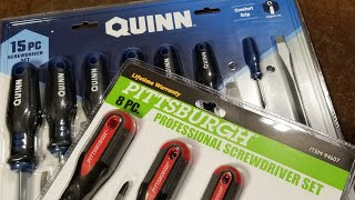 Harbor Freight Quinn Vs Pittsburgh Professional Screw Driver Sets Review amp Comparison [upl. by Atillertse986]