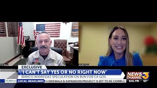 Riverside County Sheriff Chad Bianco addresses speculation on run for CA governor [upl. by Anniram]