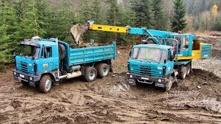 TATRA 815 UDS 114 TATRA 815 S3 New Holland backhoe  digging a pond [upl. by Nenad]