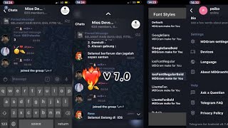 Telegram Android Menjadi iPhone  Update MDGram V 70 iOS Bold Font [upl. by Lak]