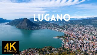 Lugano a charming Swiss city located in the Canton of Ticino  By Drone 4K Ultra Hd [upl. by Neil28]