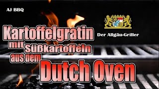 Kartoffelgratin mit Süßkartoffeln aus dem Dutch Oven [upl. by Havens80]