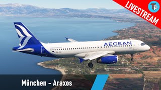 Flight Simulator 2020  München  Araxos EDDM  LGRX  Airbus A320  Aegean Airlines  IVAO [upl. by Osnohpla]