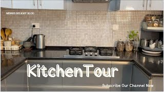 தமிழில் Kitchen Tour in Tamil ⏲️  தமிழில் கிச்சன் டூர் 🍳👩‍🍳 semi modular kitchen tamil [upl. by Attevaj]