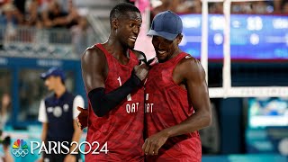 Qatar overpowers United States to reach beach volleyball semifinals  Paris Olympics  NBC Sports [upl. by Irol187]