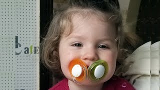 CUTE TODDLER using TWO Pacifiers in the same Time  Baby Lile Playing Funny Videos [upl. by Nonnerb42]