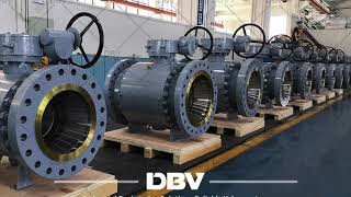 DBV VALVE Trunnion Mounted Forged Steel Ball Valve with pneumatic actuator [upl. by Yrelbmik]