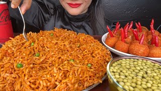 ASMR EATING MAGGI MASALA KOREAN STYLEFIREBALL PANIPURI SPICY FODD VIDEOS [upl. by Diraf15]