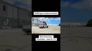 Drifting on swivel wheels dieseltrucks trucks automotive [upl. by Liba]