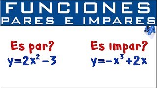 Funciones pares a impares explicación numérica [upl. by Aronow]