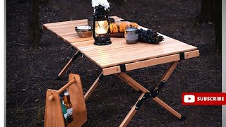 fabrication dune magnifique Table pliante en bois rouleau dœufs table pour piquenique camping [upl. by Ridley]