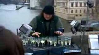 Glass harp musican on Charles Bridge Prague [upl. by Nadoj]